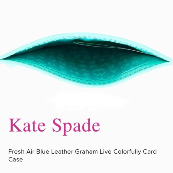Last 1 ♠️ Kate Spade Teal Tiffany Blue Leather Card Case Holder - Picture 4 of 6